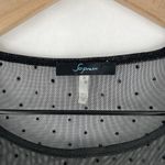 Soprano  Womens Top Size S Polka Dot Sheer Mesh Top Bell Sleeves Black Whimsygoth Photo 1