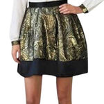 Vintage Pink Tartan Black and Gold Mini Skirt Holiday Festive Sz 12 Photo 1