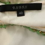 Gucci  Cream Silk Blouse with Green Neckline Photo 5