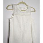 Solitaire  White Shift Eyelet Lace Sleeveless White Lined Casual Cotton Dress S Photo 1