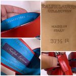 RALPH LAUREN COLLECTION PURPLE LABEL RED LEATHER STRAPPY HEELS (37.5B) Size 6.5 Photo 10