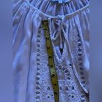 Blue Island Mini Dress Womens White Rayon Eyelet Ruffled Hem Keyhole Size L Size L Photo 9