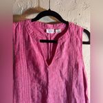 Sigrid Olsen  100% Linen Pink Sleeveless Dress w pockets summer business casual Photo 2