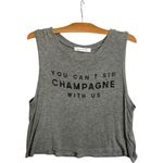 Daydreamer Free People  Cropped Tank Top Champagne Womens Sz M Grey Cropped‎ Boxy Photo 2