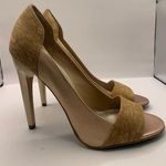 Rachel Roy  Rose Gold And Cork Open Toe Heels Sz 7.5M Photo 0