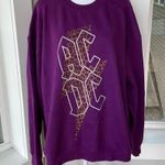 AC/DC Purple Gold Leopard Graphic Oversized Sweatshirt Unisex Size Large Photo 5