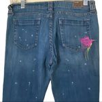 DKNY Embroidered Paint Splash Denim Flare Jeans 5 Photo 7