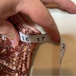 Nightway  Women prom Pink Sequin Evening Dress Low Cut Sleeveless V Neck Full 6P Photo 4