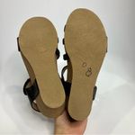 Aetrex  Avril‎ quarter strap wedge sandals black braided leather women’s size 8.5 Photo 6