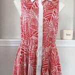 Premise Blouse Floral Collared Sleeveless Top Red & White Shirt Size L Photo 5