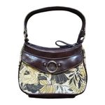 Nine West Nine & Co Purse Brown Yellow Floral Small Hand Bag Purse Faux Leather 8"x6" Photo 5