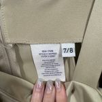 Vintage Womens Dress 7/8 Tan Cream Milkmaid Bust Bow Waist Detail Mini 90s Posh Photo 4