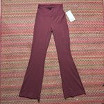 Lululemon NEW GROOVE SHR SUPER HIGH RISE FLARE NULU YOGA PANTS RED MERLOT Photo 3