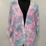 Venus Pastel 100% Cotton Tie-Dye Open Knit Sweater Size L Oversized Photo 0