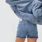 Everlane Medium Wash Size 32 The Way High Denim Cut Off Shorts Photo 1