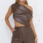HELLO MOLLY CHAMPAGNE AT MIDNIGHT FAUX LEATHER SET BROWN Size M Photo 0