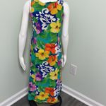 Jams World  sleeveless hibiscus flower button front midi dress size small Photo 3