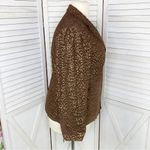 Pamela McCoy Metallic Leopard Print Leather Coat Brown Gold 1X‎ Zipper Front Photo 3