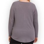 Torrid Grey Skull Waffle Knit Snap Henley Long Sleeve T-shirt Photo 39