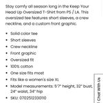 pac sun ps/la Keep your head up unisex t shirt NEW Photo 3