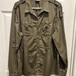 SHE SAFARI Hunter Khaki Shirt Button Up Long Sleeve Women's Size 2XL XXL‎ Green Photo 0