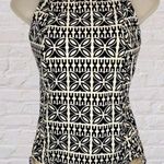 Lands' End Size 8 Blue Oriental Print On Piece Swimsuit Tummy Slimming Panels Photo 0