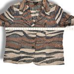 Lane Bryant Vintage  Blazer Zebra Striped Tapestry Jacket Size 22/24 Earth Tones Photo 6