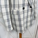 ZARA  Plaid Double Breasted Plaid Blazer‎ Jacket Cream Ecru Black Small Photo 7