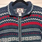 Tiara International vintage Y2K stripes hearts snowflake zip up knit sweater XL Photo 6
