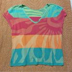 Talbots Vintage Off the Shoulder Multicolor Top Photo 4