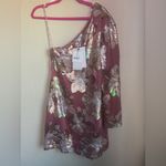 Revolve NWT Sabina Musayev Juliette Blush Pink Crushed Velvet Sequin One Shoulder Dress Photo 5