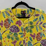 REDD Jeans Blazer Jacket‎ Womens 16 Spring Yellow Floral Textured Cotton Vintage Photo 1