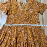 Patrons of Peace  Anthropologie Tiered Orange Paisley Peasant Boho Sz S Dress Photo 3
