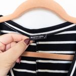 Nasty Gal  Womens Top Size 12 Black Striped‎ Long Sleeve Minimalist Parisian Chic Photo 2