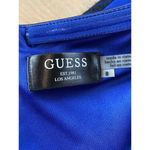 Guess  Dress Woman's Size 8 Stretch Cobalt Blue Black Lace & Pleather Michele Photo 2