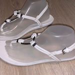 Apt. 9  white flip flops silver ankle strap summer Photo 1