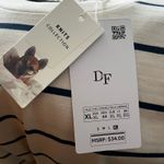 Denim & Flower NWT  Woman's Cream and Blue Striped Crew Neck Long Sleeve Shirt XL Photo 4