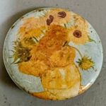 Handmade Van Gogh “Sunflowers” Painting Art Fashion Pin Brooch 🌻✨  Photo 0
