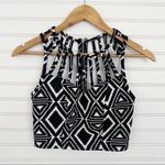 Strappy tribal print Crop top Size Small Black Photo 4