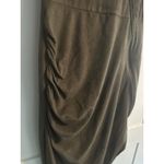 Hot Kiss  Tank Dress Asymmetrical Zipper Ruched Bodycon Gray Faux Suede Sz S NWT Photo 4