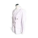 Ralph Lauren  Women’s Double Breasted Blazer Linen Blend Size 6 Lavender Purple Photo 4