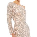 Mac Duggal 4982 Womens EMBELLISHED ONE SLEEVE GOWN W/ SEQUIN BELT Photo 4