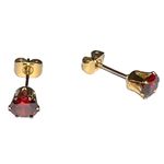 January birthstone garnet cz in 14k gold plated post earrings. New Red Photo 3