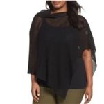 Eileen Fisher  black open mesh poncho in organic linen OS Photo 2