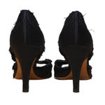 Pedro Garcia Diara Dorsay Heel Black Satin Rhinestone Slip On High 7.5 EU 37.5 Size 6.5 Photo 8