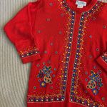 Vintage Western Collection red embellished sweater Size M Photo 9