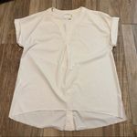 Lysse  White V Neck Button Down Back Blouse Photo 0