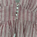 Cotton Candy LA  Red Striped Button Front Peplum Hem Cropped Top Size Small Photo 2