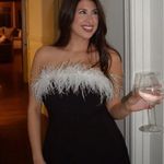 ZARA  dress mini bodycon Elegant Black and White Feather holiday party coctail  Photo 8