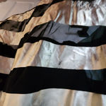 Trac  Black Gold Foil Stripe Lace Sweetheart Sleeveless Dress Size Small Photo 3